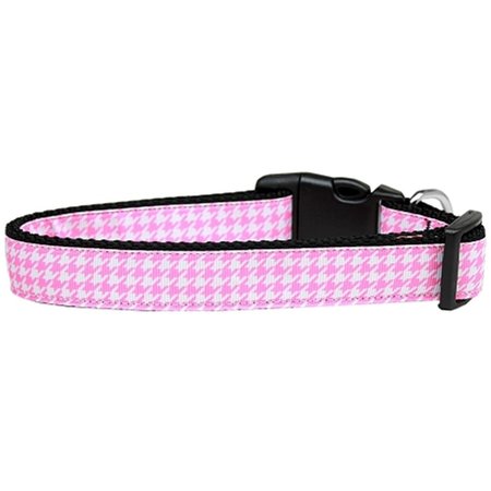 MIRAGE PET PRODUCTS Pink Houndstooth Nylon Dog CollarExtra Large 125-242 XL